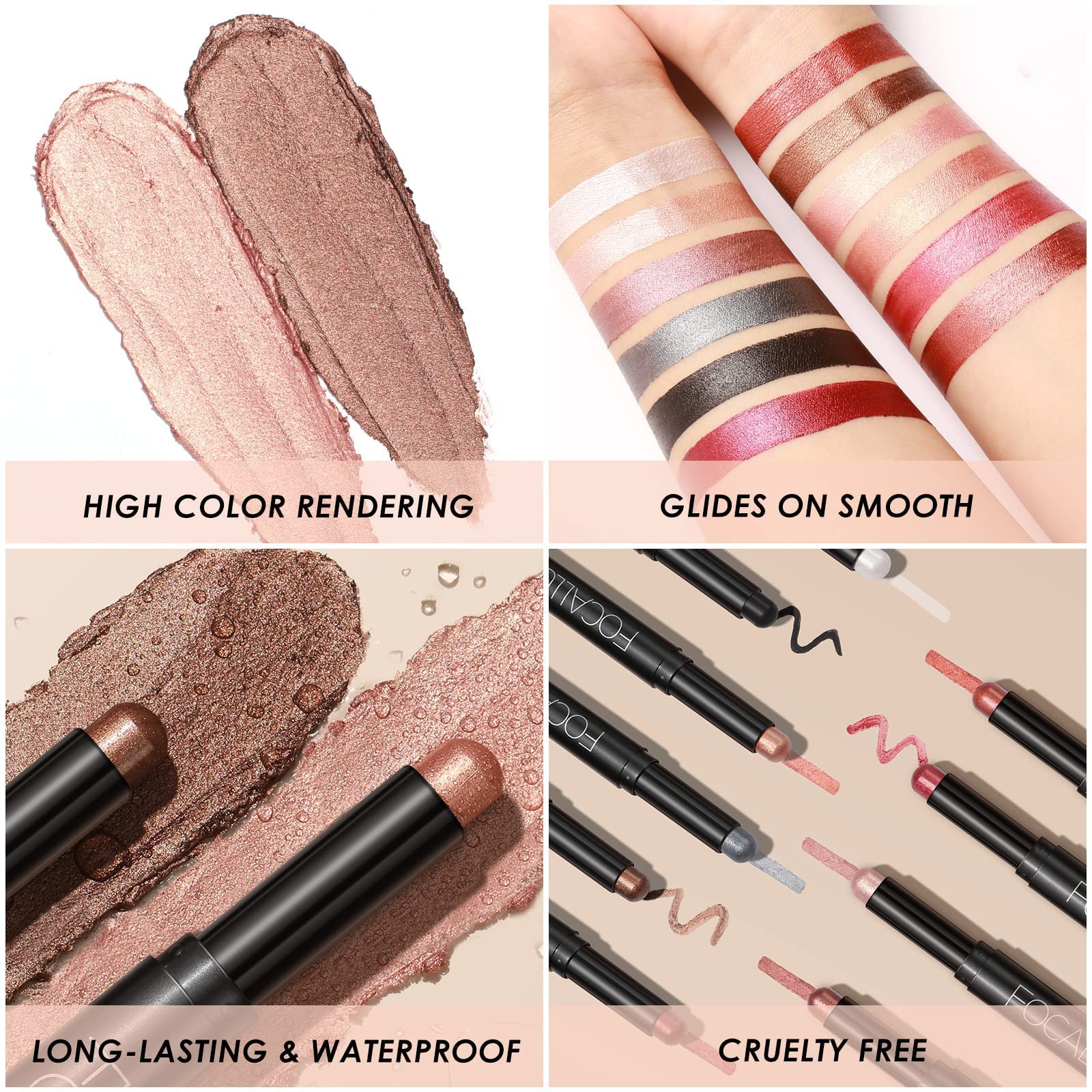 FOCALLURE packaging of the eyeshadow stick highlighting compact design.