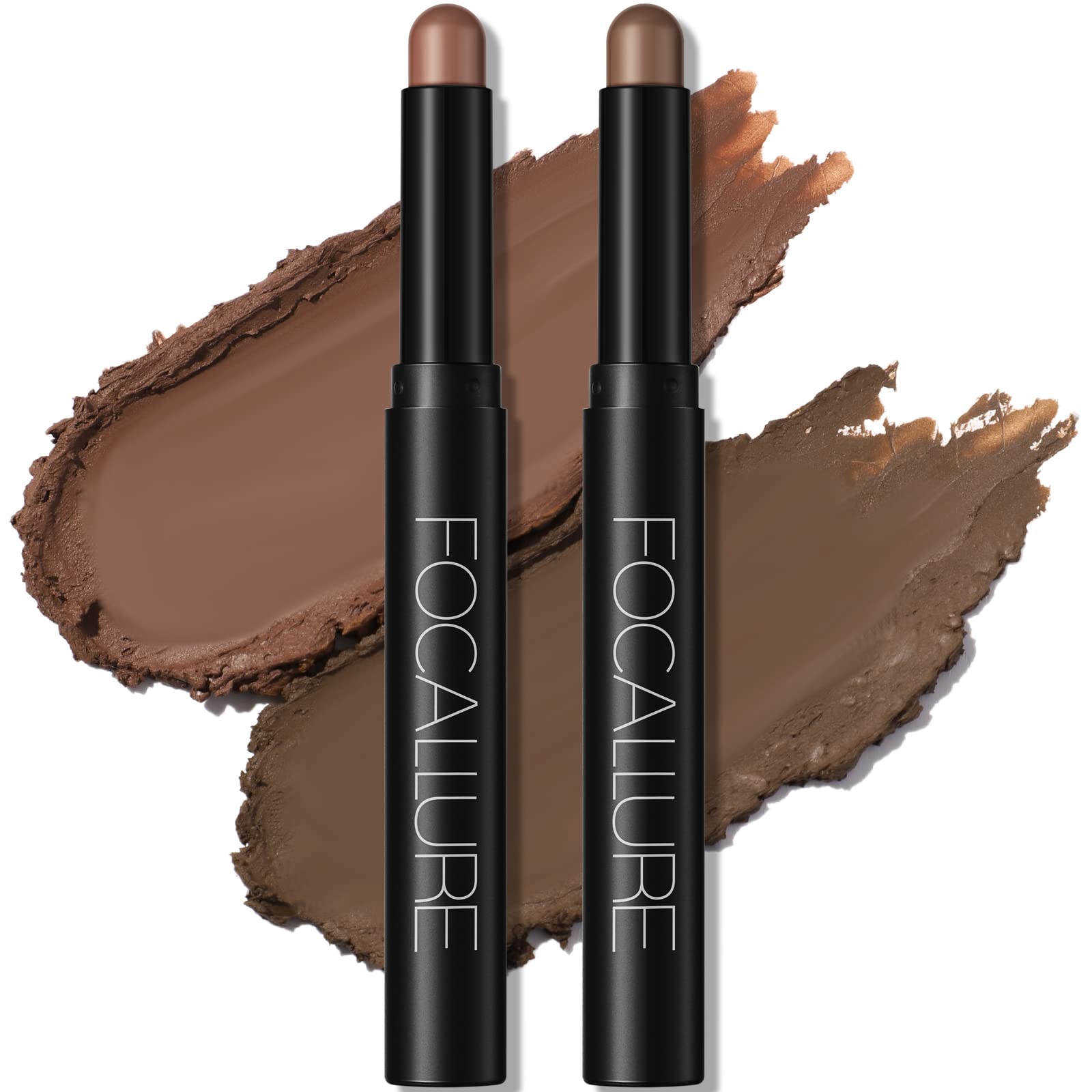 FOCALLURE eyeshadow stick set swatches show rich pigment and smooth blend for quick looks