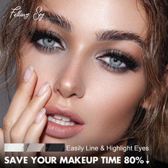 FOCALLURE Falling Sky shimmer shade on eyelid demonstrates sparkling payoff.