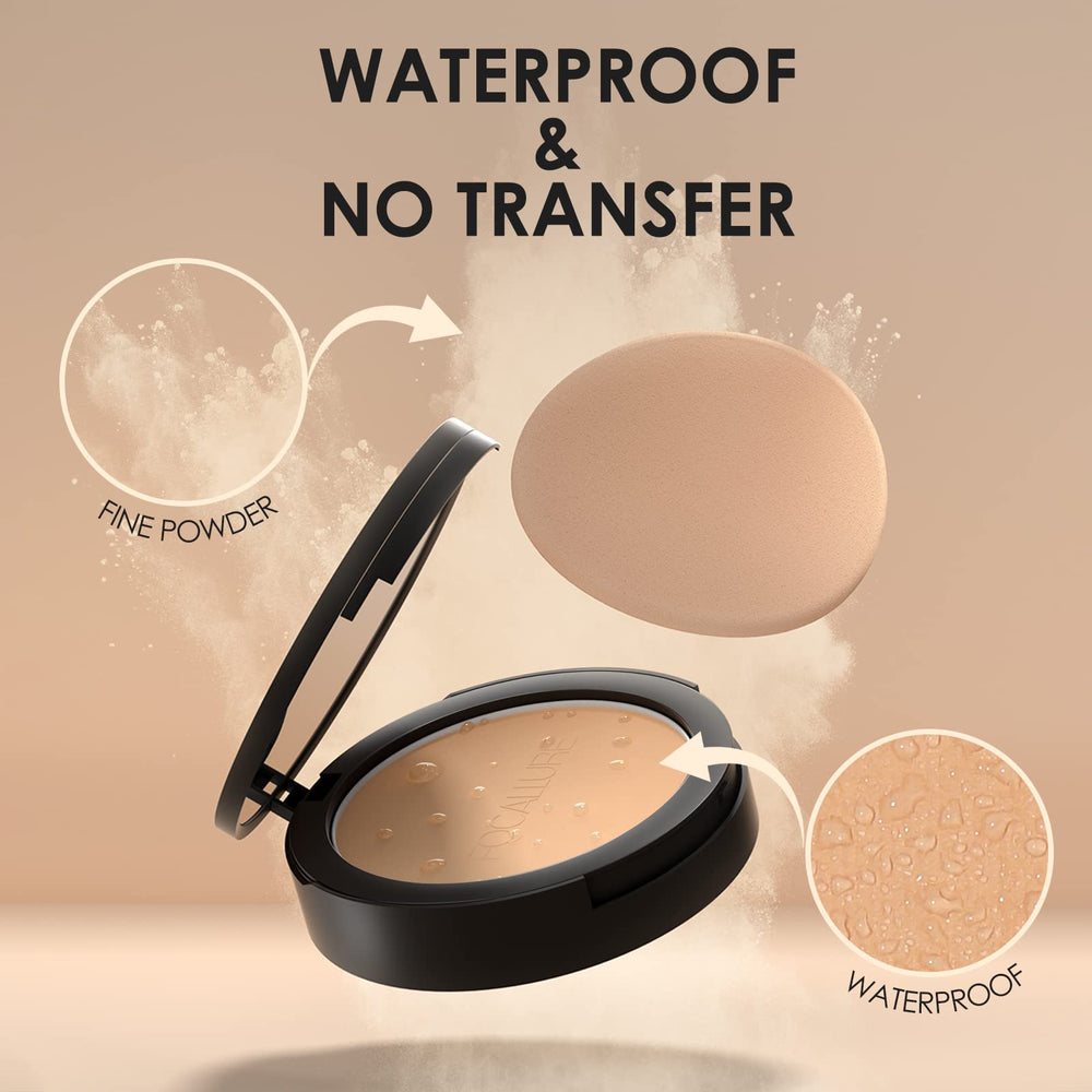 FOCALLURE Flawless Pressed Powder ivory pores minimized on close-up