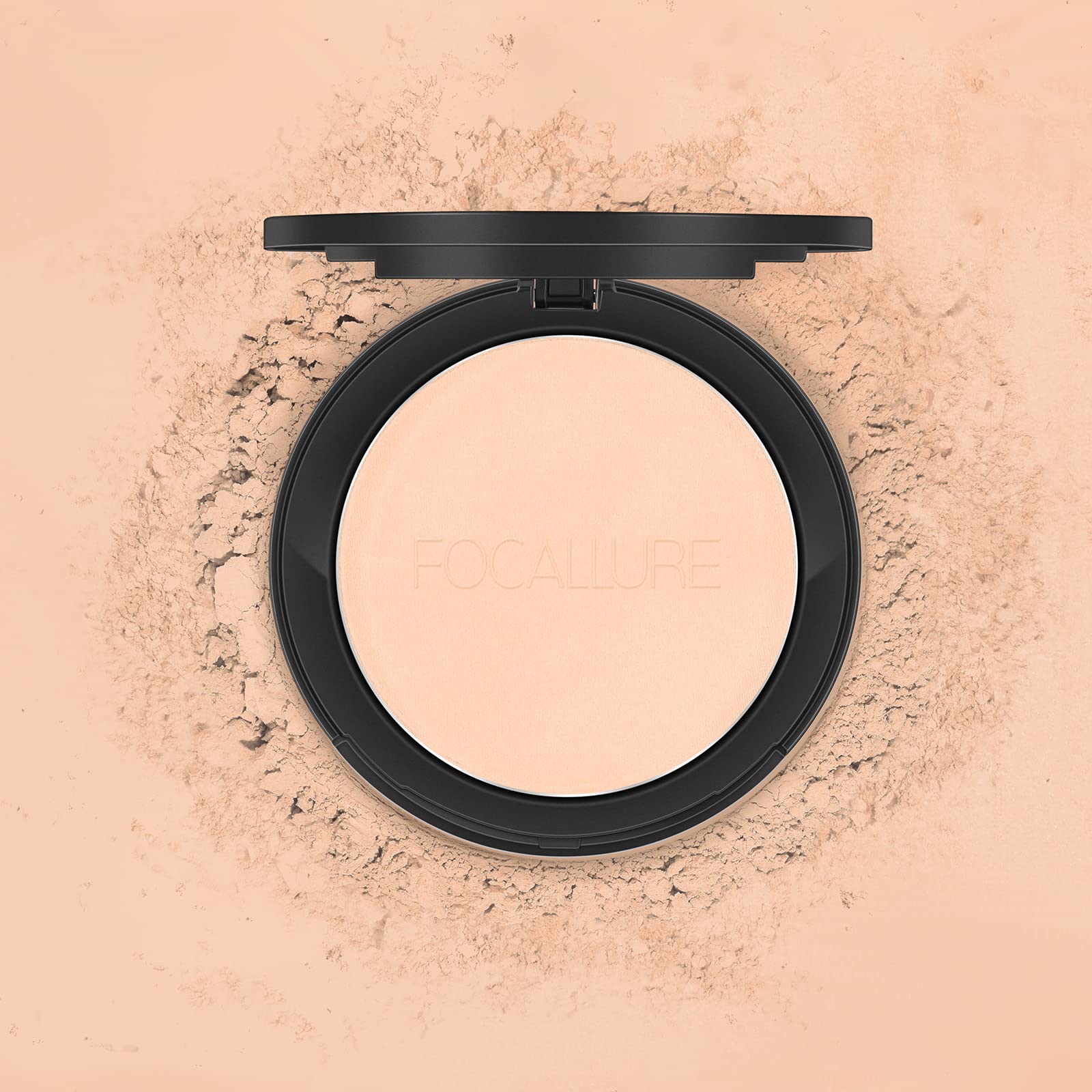 FOCALLURE Flawless Pressed Powder ivory swatches on skin show shade