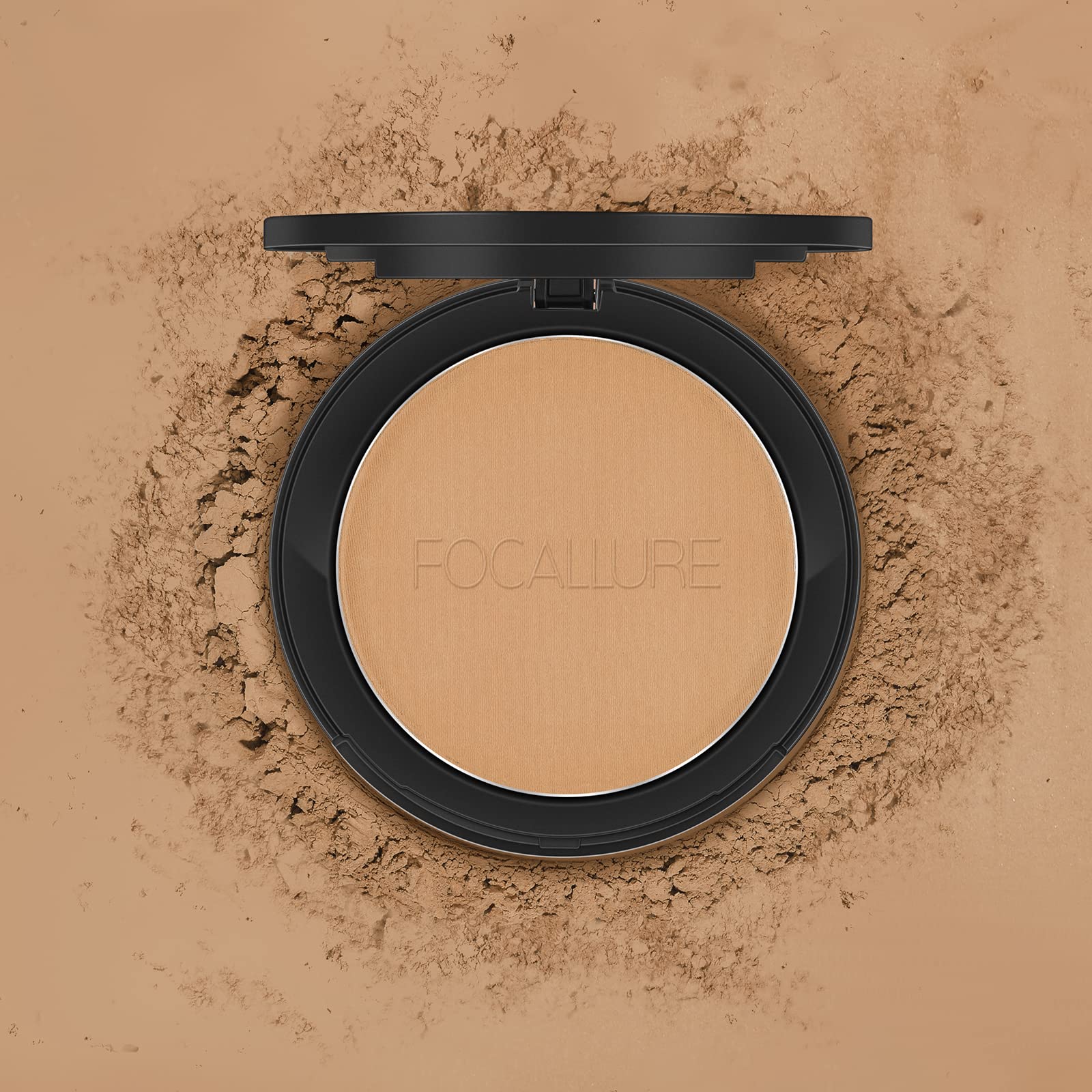 FOCALLURE Flawless Pressed Powder portrait-friendly finish for photos.