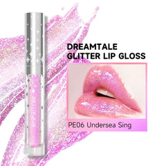 FOCALLURE Glitter Liquid Lipstick closeup-shimmer showing multi-dimensional shine.