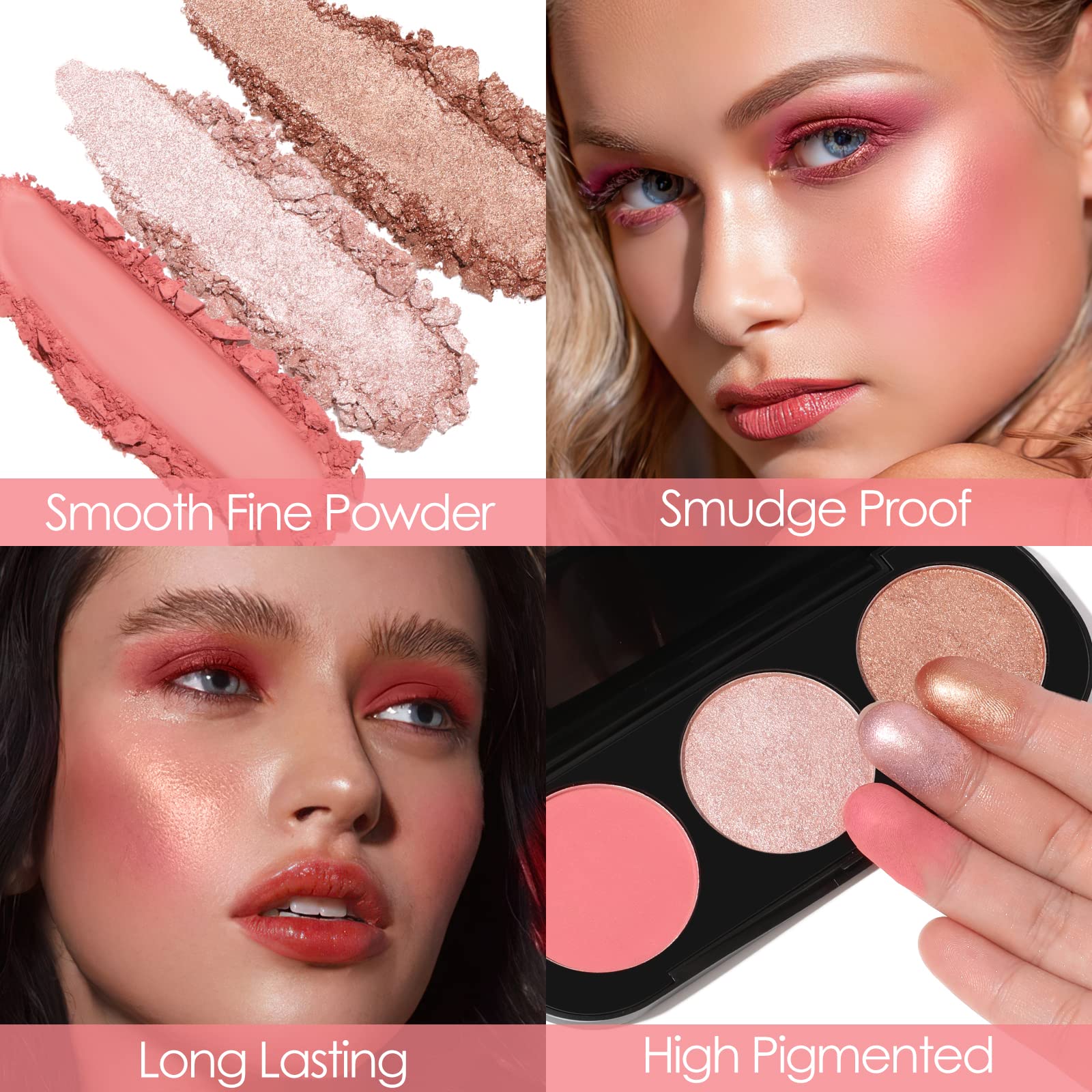 FOCALLURE highlighter shimmer close-up for radiant glow and contour emphasis.