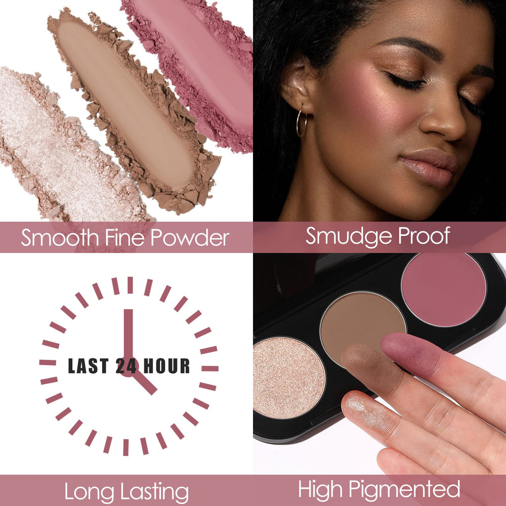FOCALLURE highlighter with radiant shimmer for luminous glow on cheekbones