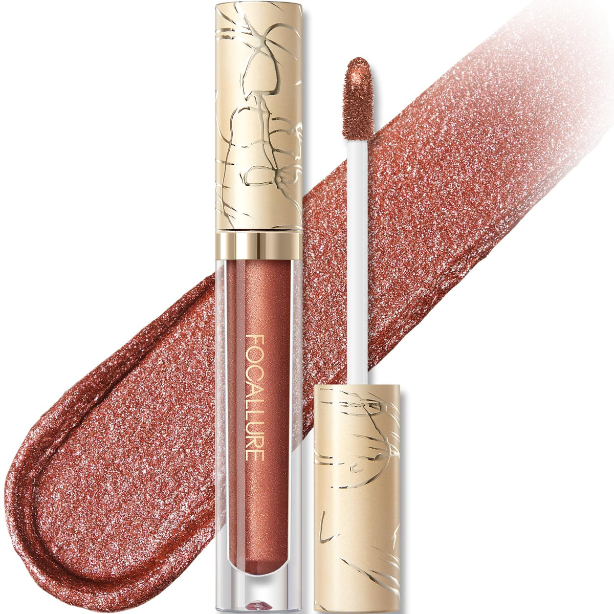 FOCALLURE packaging close-up shows premium metallic finish and easy-to-store lipstick