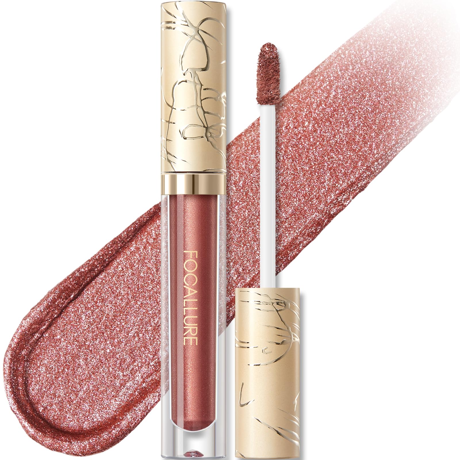 FOCALLURE Metallic Liquid Lipstick Rope Brun tube shows bold metallic color for a statement look