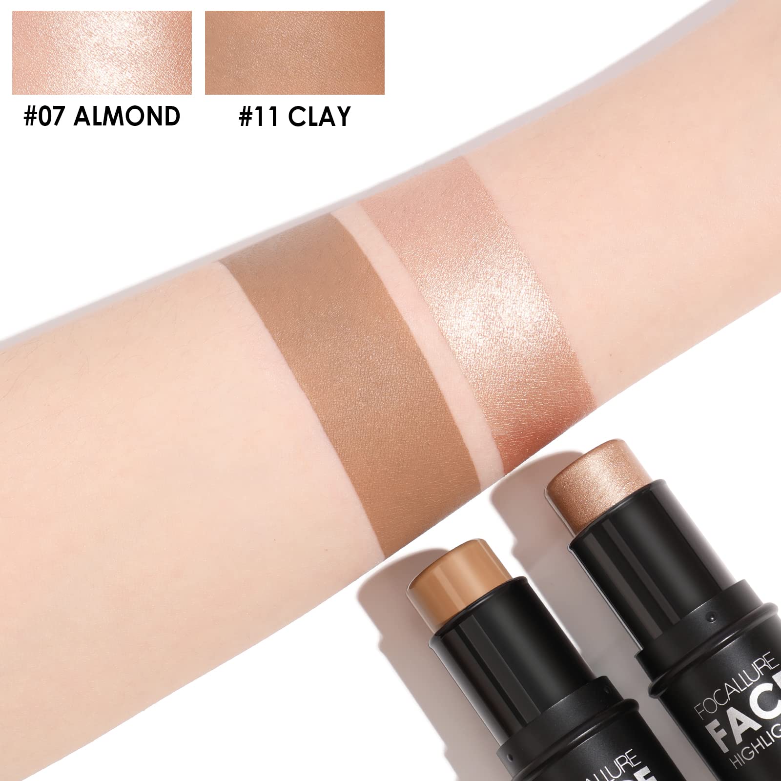 FOCALLURE mineral highlighter stick with radiant finish for luminous skin.