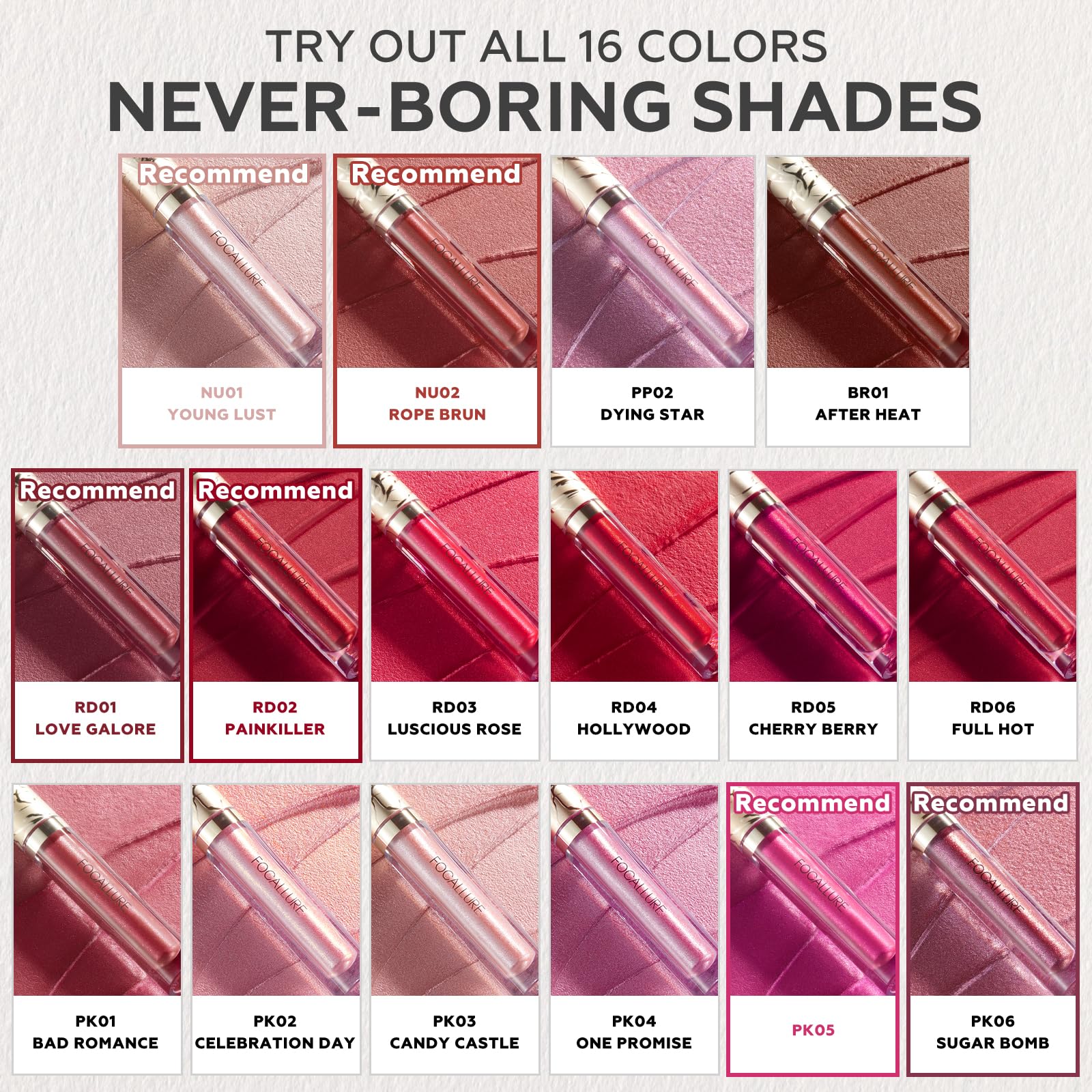 FOCALLURE PK05 gift-ready lip color for occasions like Valentine's or parties