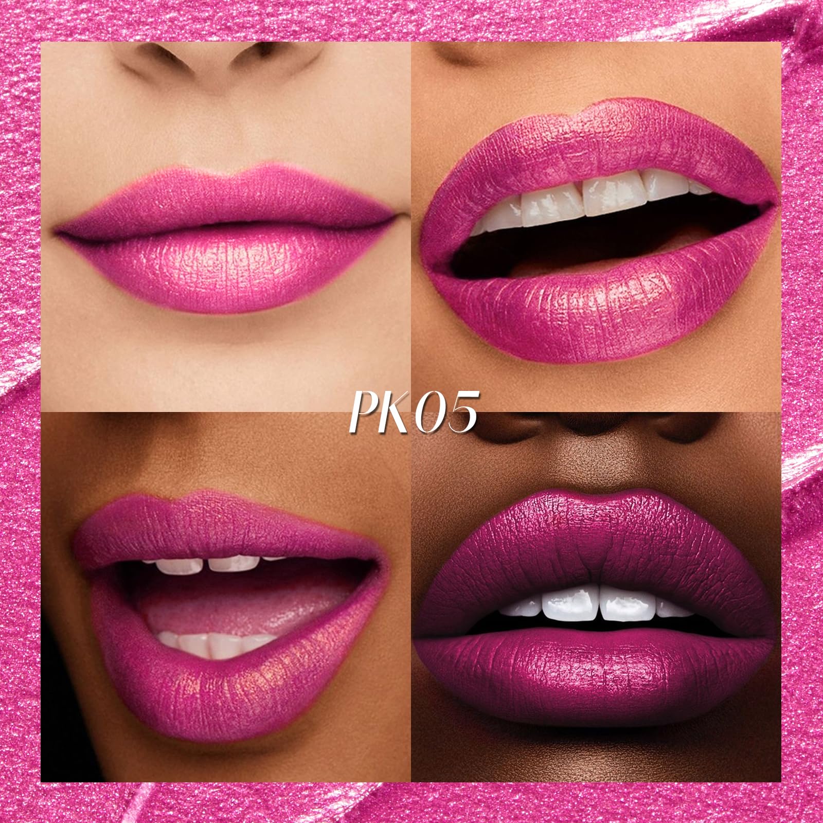 FOCALLURE PK05 lip application on lips displaying smooth glide and long-lasting color