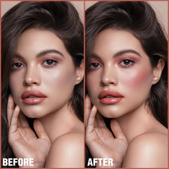 FOCALLURE Rose Marble cream blush stick creates a simple lip look