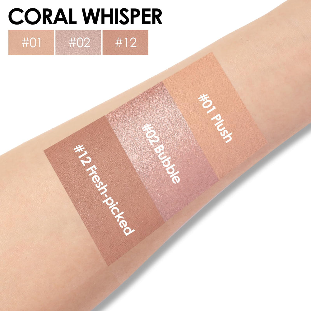 FOCALLURE shimmer and matte swatches reveal versatile finishes.
