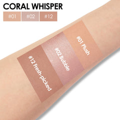 FOCALLURE shimmer and matte swatches reveal versatile finishes.