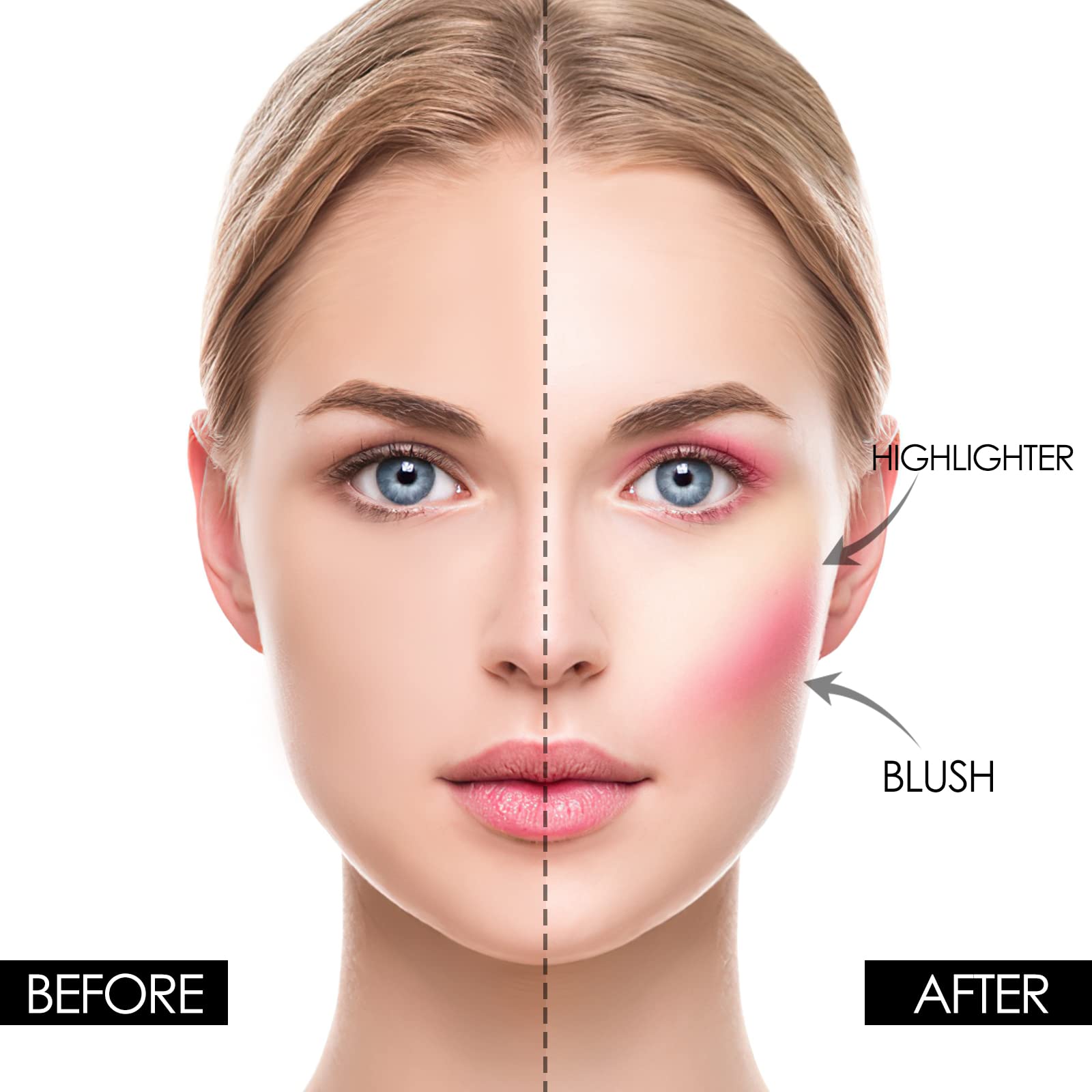 FOCALLURE vegan cruelty-free powders show smooth, skin-friendly blend.