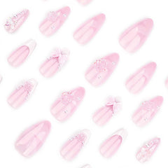 Foccna glossy pink nails close up showing shine and shape.