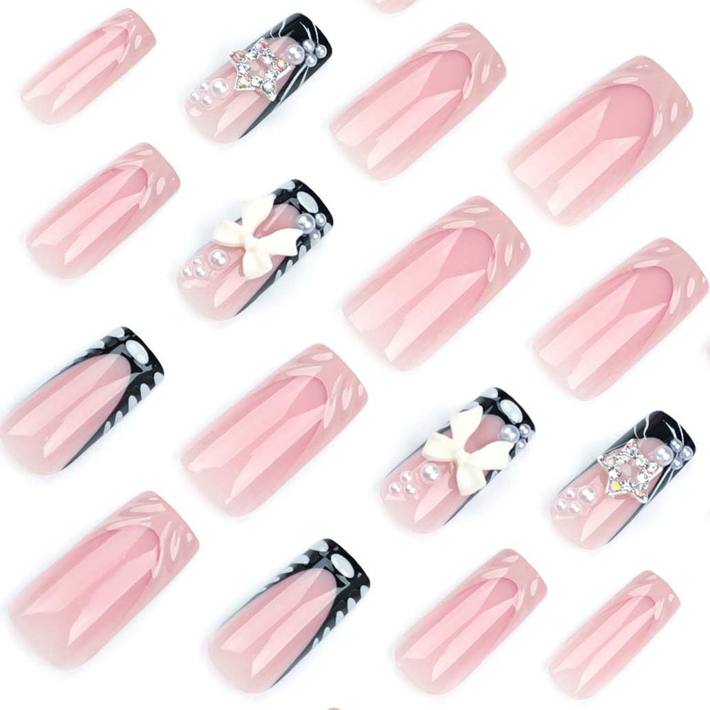 Foccna medium-long nails offer durable wear with a stylish silhouette.