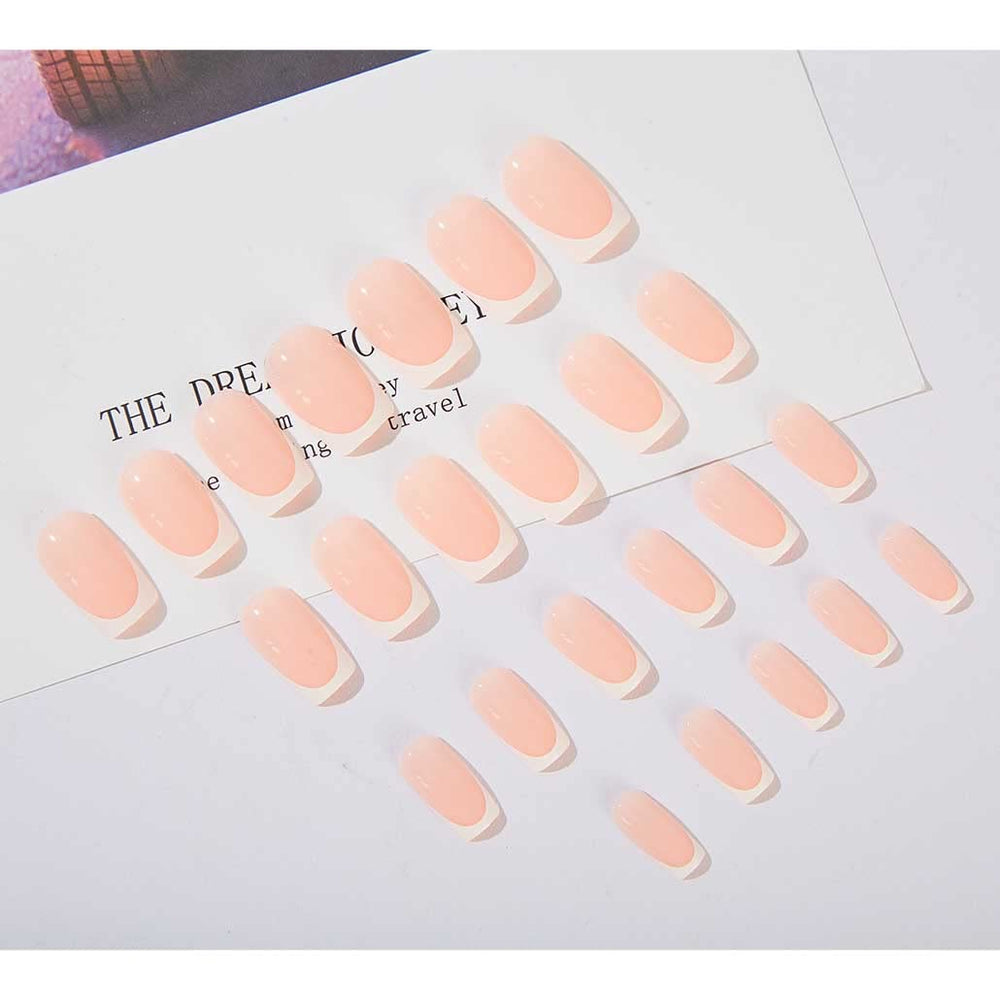 Foccna press-on nails with 36-grain jelly gum for secure temporary wear