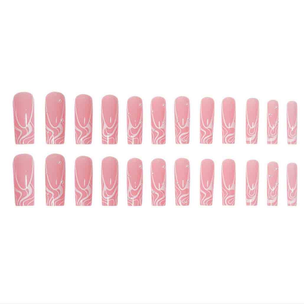 Foccna pearl pink nails on hand, showcasing a glossy salon-like finish at home.