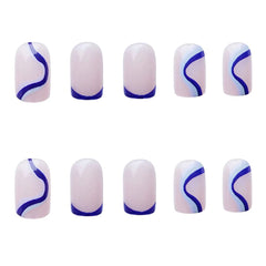 Foccna blue swirl nails worn for everyday wear and confidence