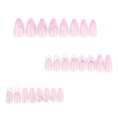 Foccna white almond acrylic nails 24pcs for long-lasting wear.