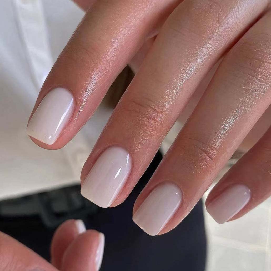 Foccna white press-on nails in packaging for quick at-home manicure.