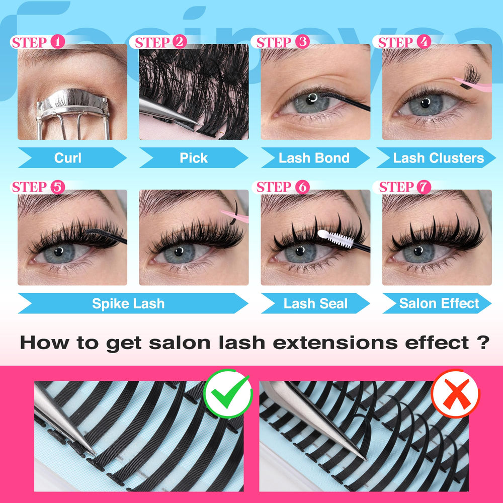 Focipeysa at-home-look enhancement with clusters that blend with other lashes.