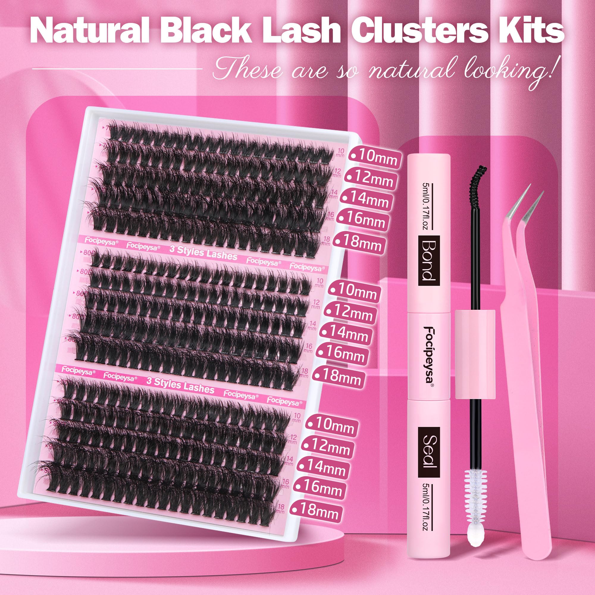 Lash bond and seal included for smooth adhesion and longer wear