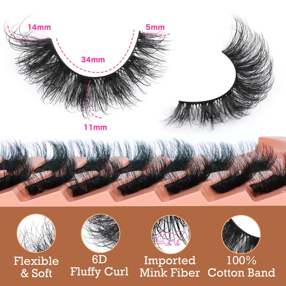 Focipeysa 7 pairs natural look lashes packaged for easy wear
