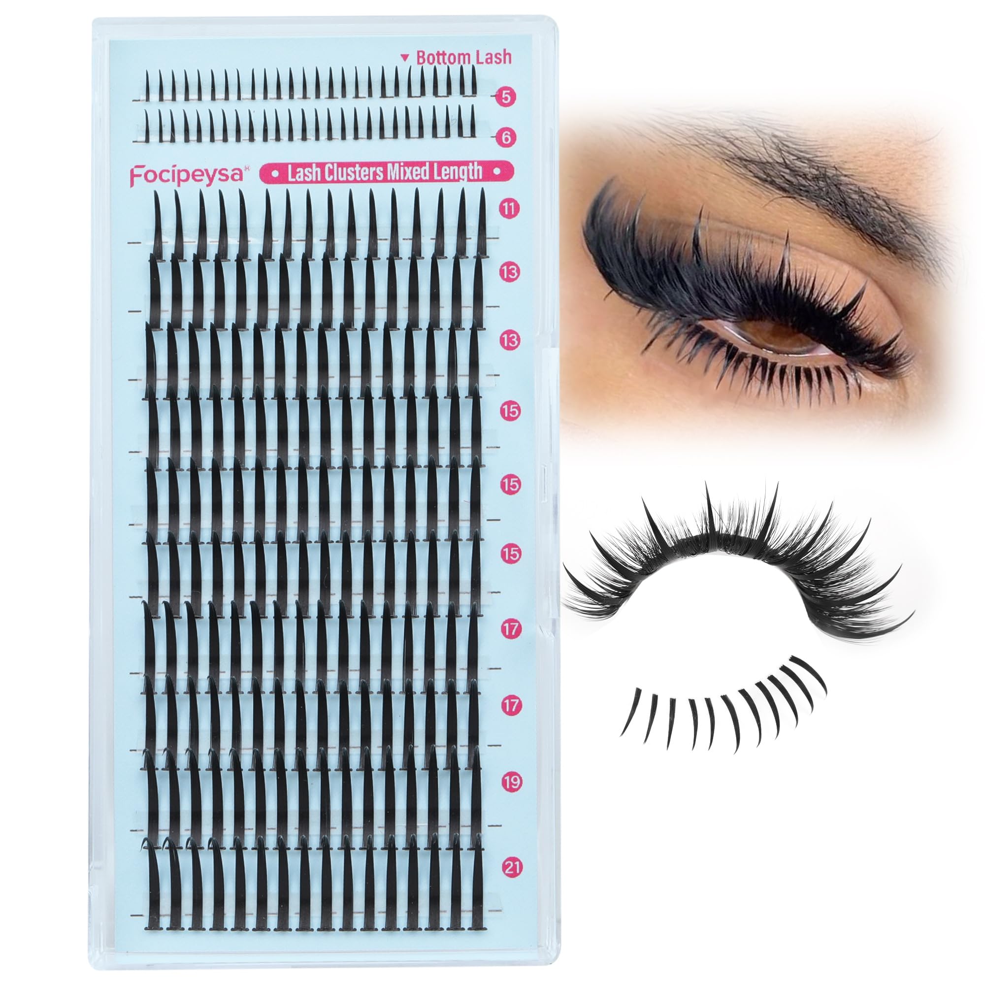 Focipeysa mixed-length clusters create dimensional natural-to-dramatic looks.