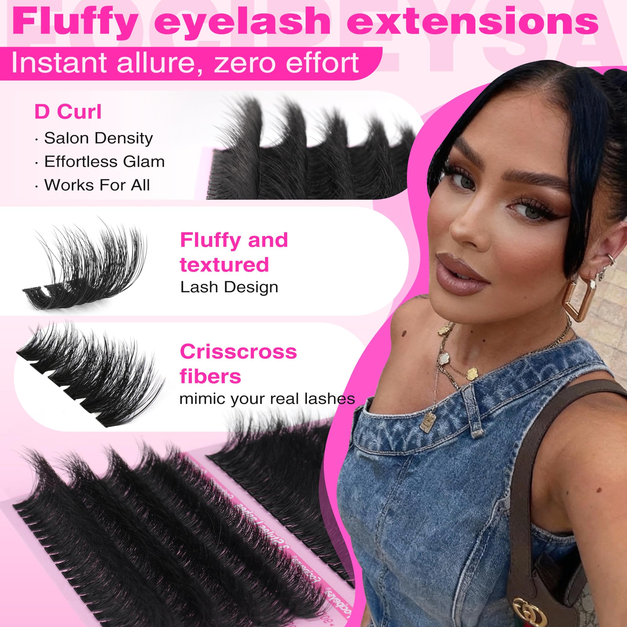 Focipeysa mixed-length lashes 10-18mm for customizable density and drama