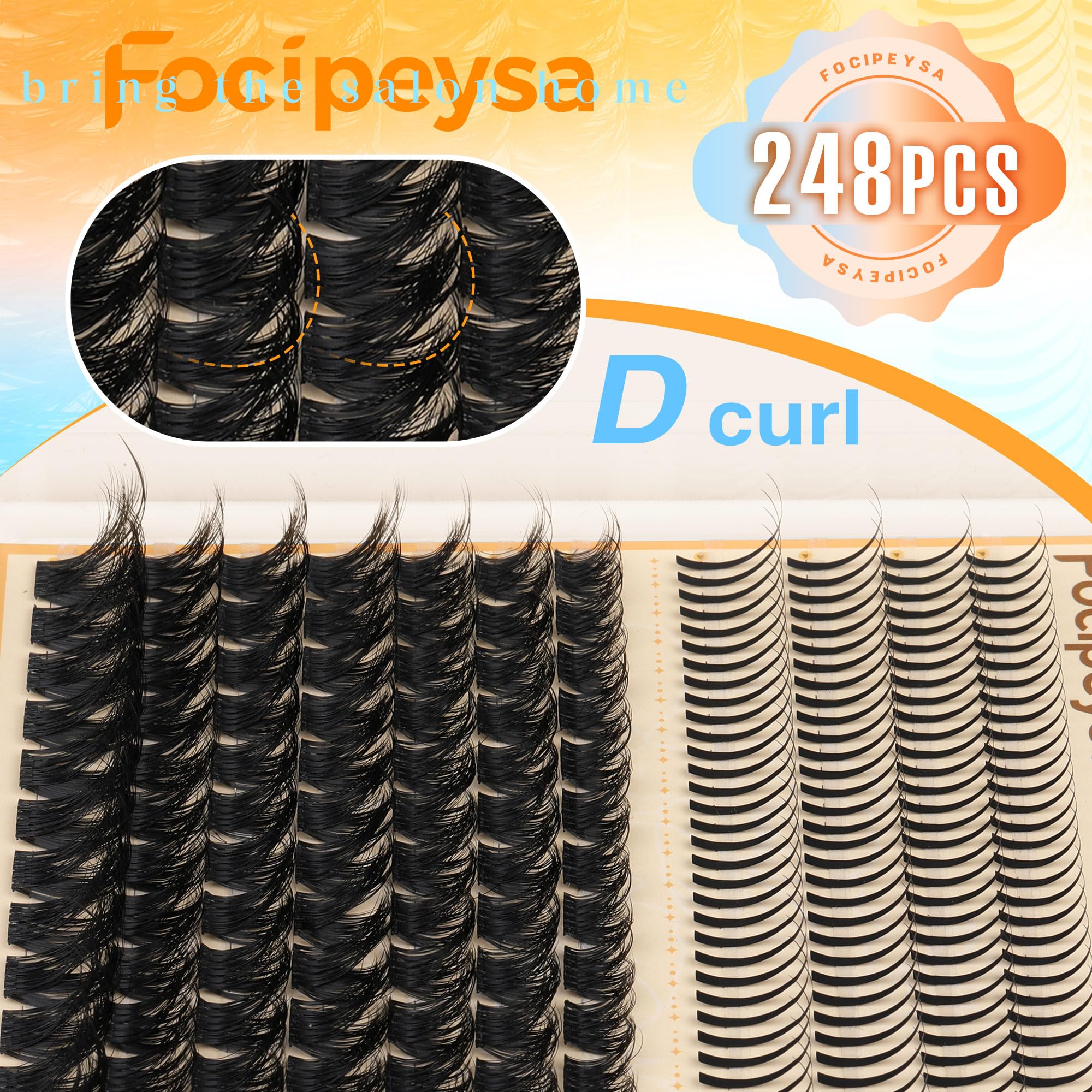 Focipeysa fox-eye mid-layer creates depth with longer center lashes.