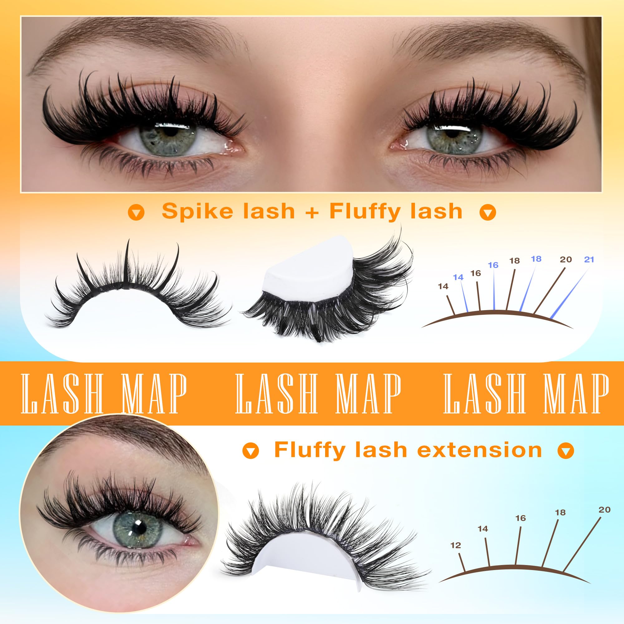 Focipeysa spike-lash clusters 15-21mm for defined, sultry center emphasis.