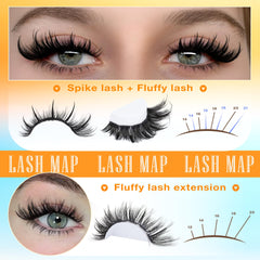 Focipeysa spike-lash clusters 15-21mm for defined, sultry center emphasis.