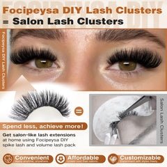 Focipeysa wispy lash clusters 10-18mm for quick DIY volume.