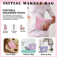 Fohufo personalized initial design closeup on makeup bag, ideal for thoughtful, customized gifts.
