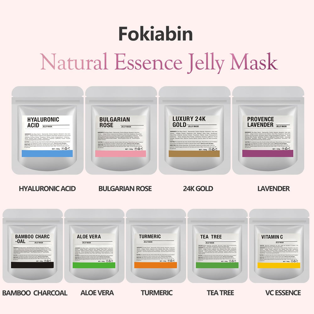 Fokiabin rose flavor jelly mask ready to hydrate and soothe.