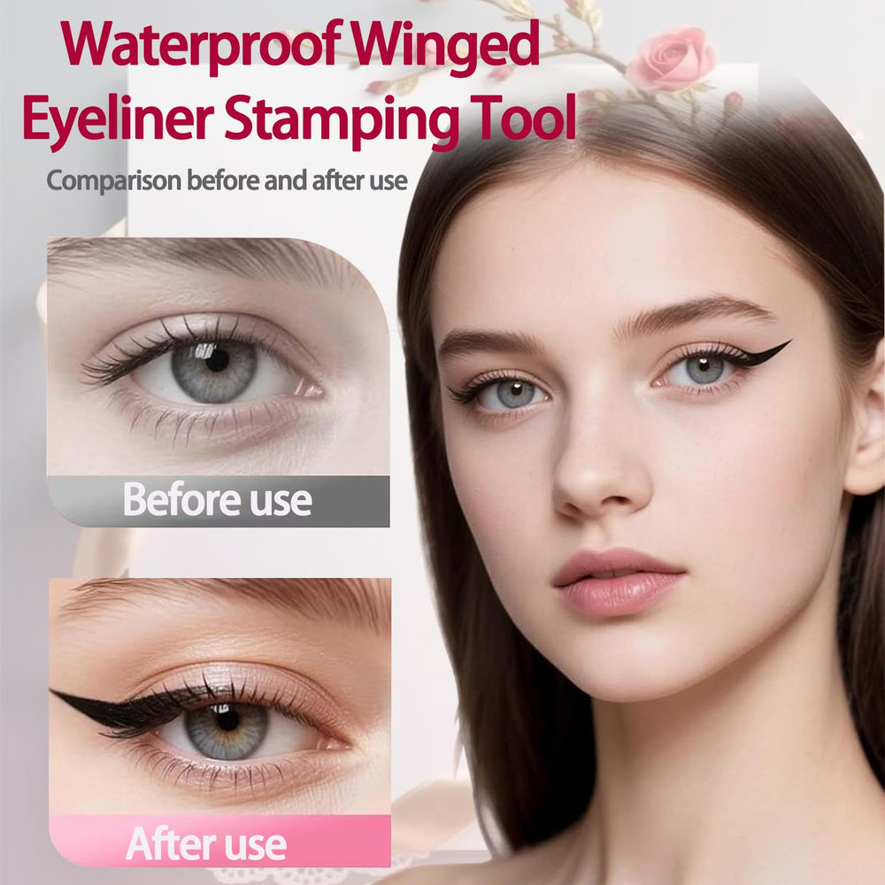 Foldable Eyeliner Stamp built-in ink delivers consistent color with no dipping required.