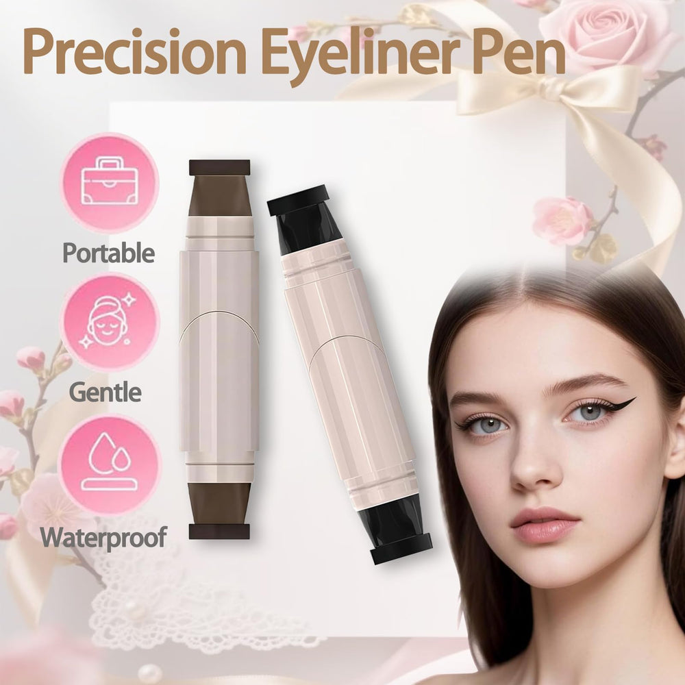 Foldable Eyeliner Stamp in action creates a clean, even wing with one swipe.