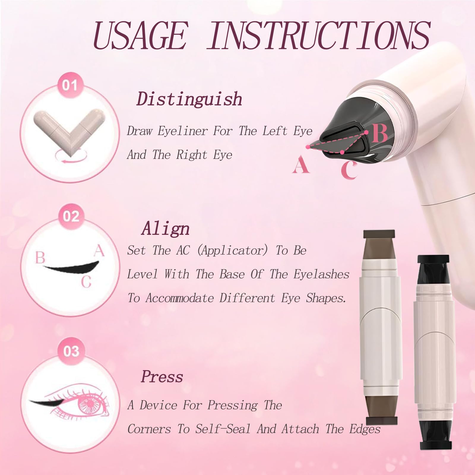 Foldable Eyeliner Stamp brow shaping and lip lining in one versatile tool.