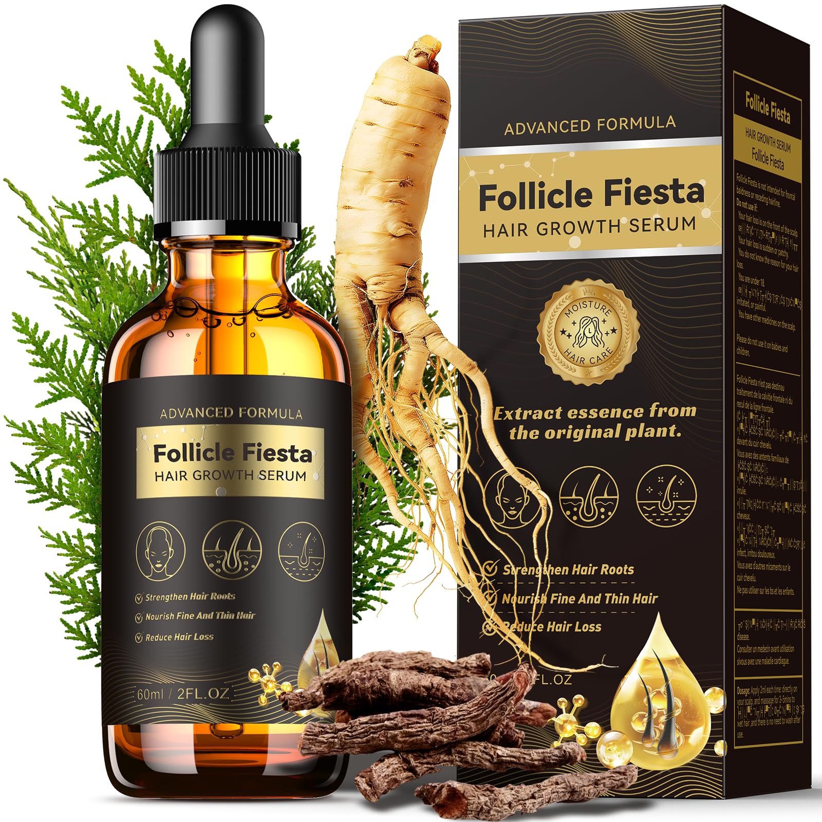 Lifestyle shot of healthy hair after using Folivive serum