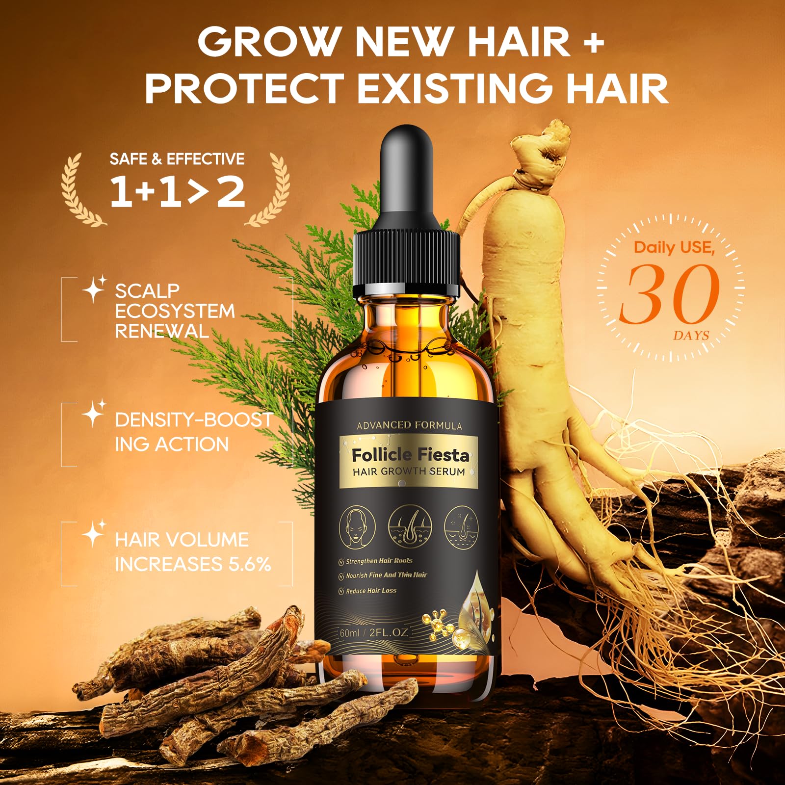 Application of Folivive serum on scalp for quick absorption