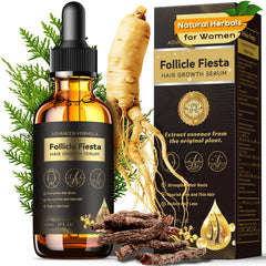 Folivive hair growth serum oil bottle highlighting herbal formula for fuller hair