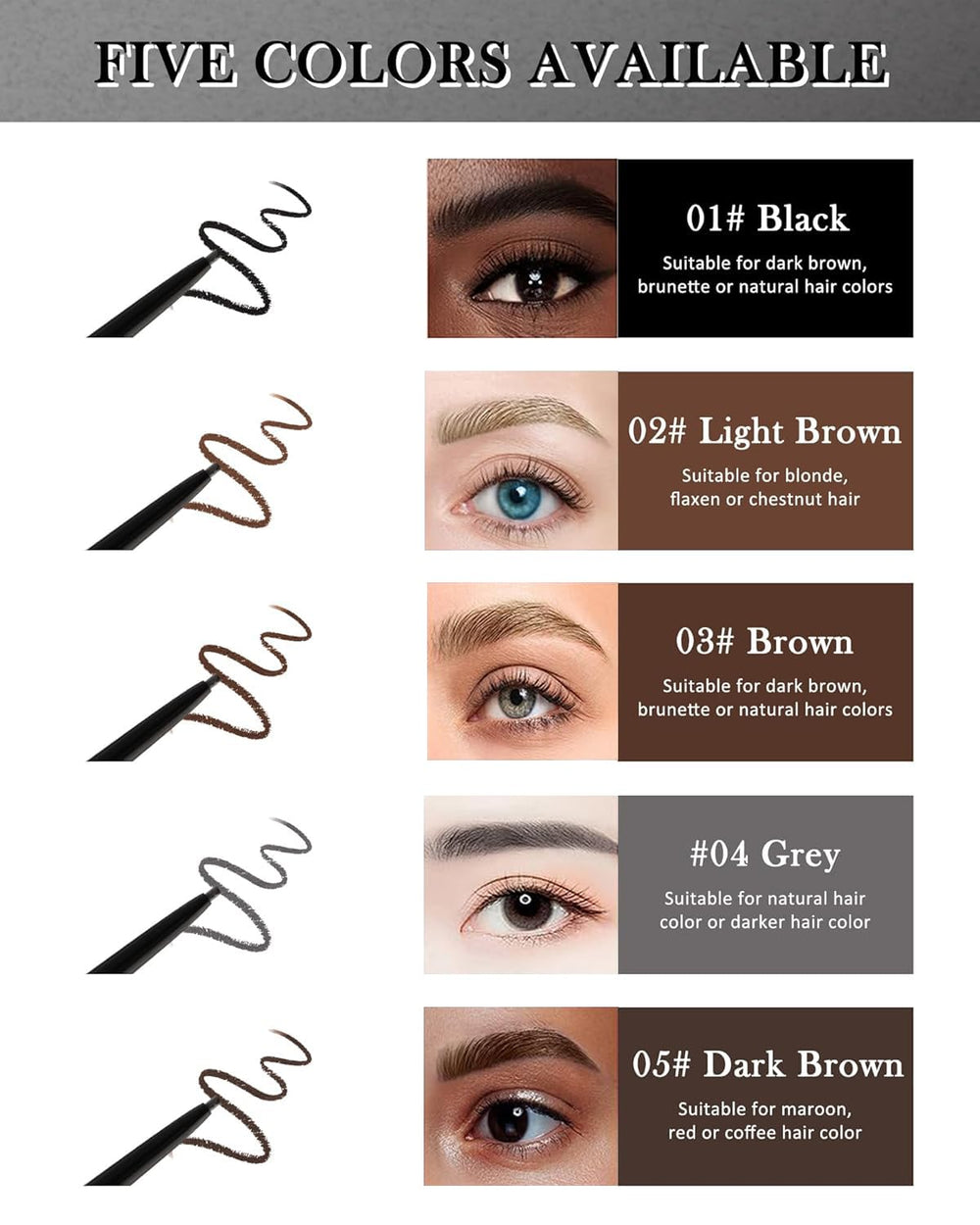 Folki Cosmetic long-wear brow pencil resists smudging and sweat