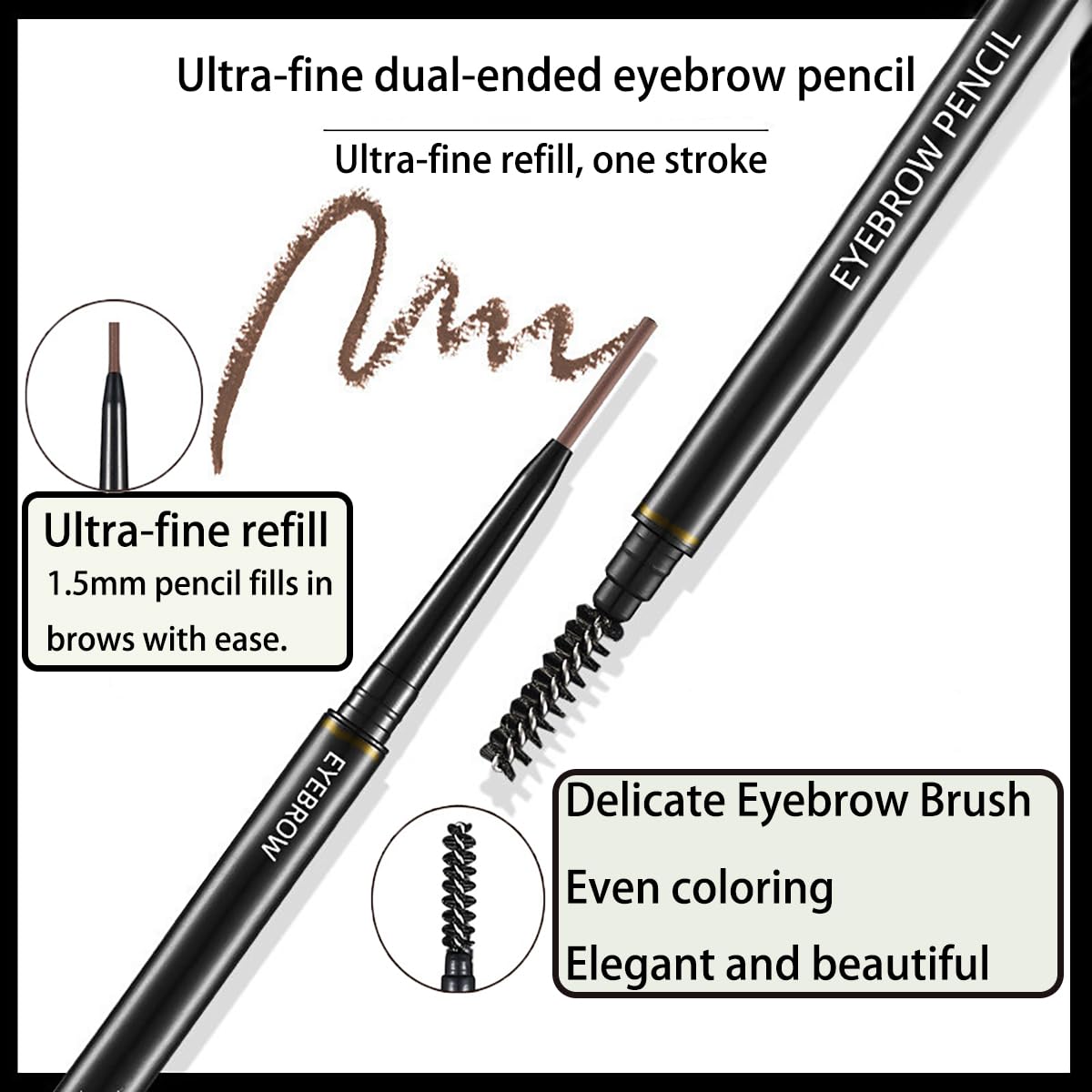 Folki Cosmetic micro brow pencil with ultra-fine tip for detailed strokes