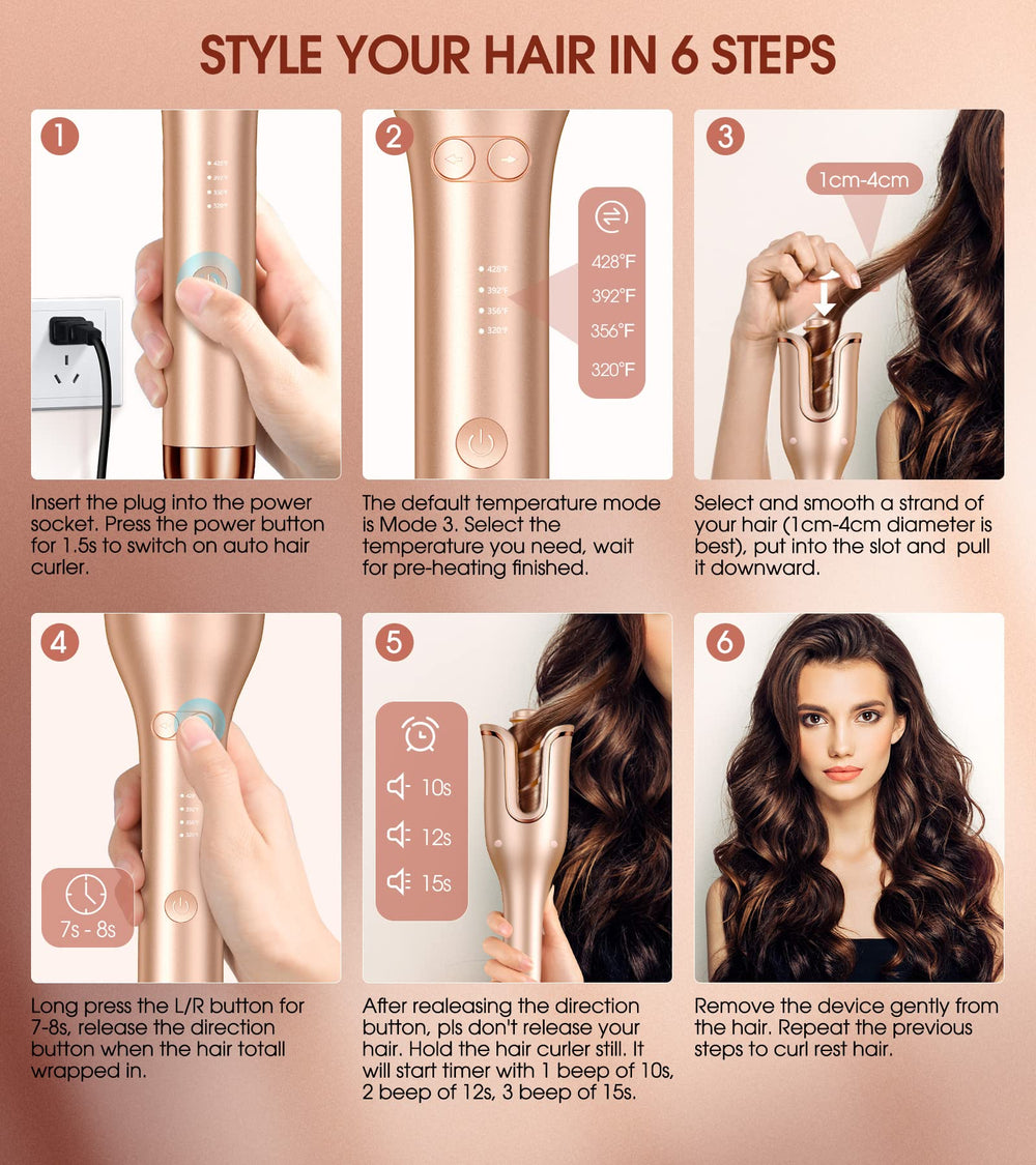 Follexmoe auto curler shows large slot for easy hair entry.