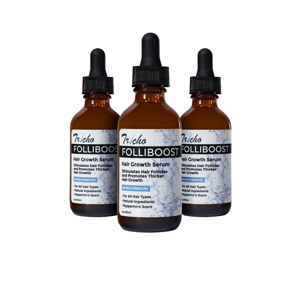 Folliboost bottle 2oz for easy daily use and potential vitality support.