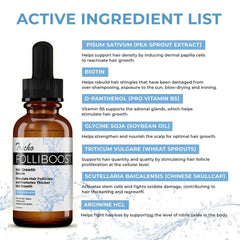Folliboost bottle pump for convenient twice-daily application.