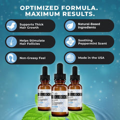 Folliboost serum dropper facilitates precise scalp dosing.