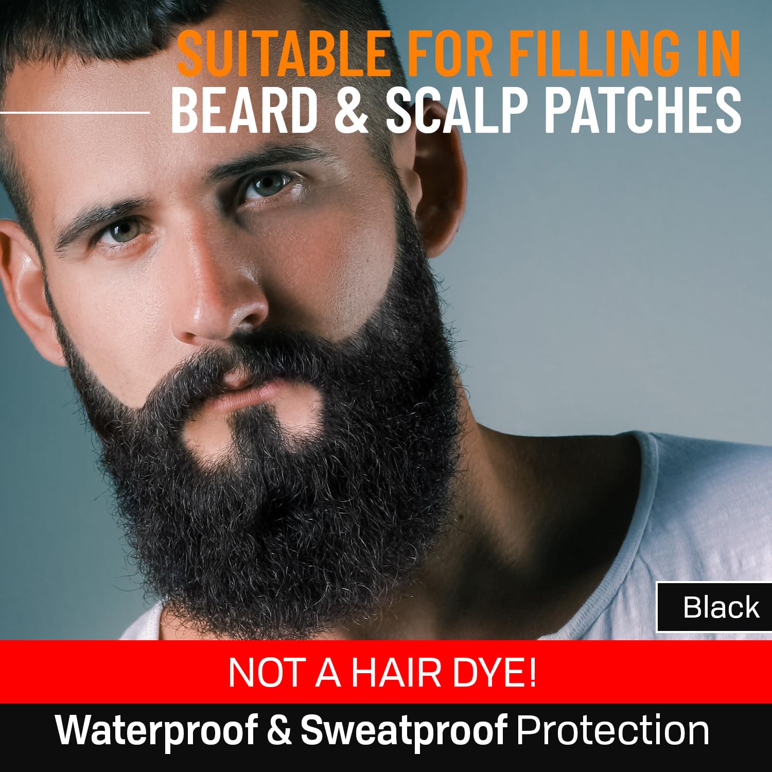 FOLLICLE BOOSTER Beard Pen waterproof test on skin confirms sweat-proof performance.