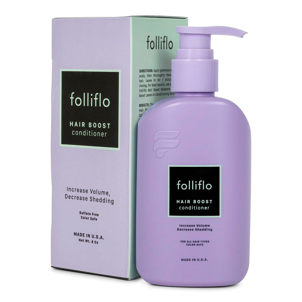 Folliflo Hair Boost Conditioner bottle showcases daily-use formula for smoother, fuller-looking hair.
